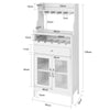 SoBuy FSB24-W Aparador Cocina con 1 cajón, 2 puertas y 4 portavasos