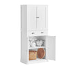 SoBuy FSB44-W Aparador Alto de Cocina con 1 cajón y 4 Puertas