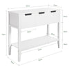 SoBuy FSB51-W Mesa de Consola con 3 cajones y 1 estante Blanco