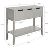 SoBuy FSB51-HG Mesa de Consola con 3 cajones y 1 estante Gris
