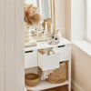SoBuy FSB51-W Mesa de Consola con 3 cajones y 1 estante Blanco