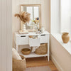 SoBuy FSB51-W Mesa de Consola con 3 cajones y 1 estante Blanco