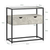 SoBuy FSB54-HG Mesa de Cristal Templado con 2 Cajones