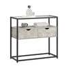 SoBuy FSB54-HG Mesa de Cristal Templado con 2 Cajones