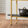 SoBuy FSB66-SCH Mesa de Consola con 3 Estantes Dorado y Negro