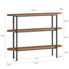 SoBuy FSB67-WS Mesa de Consola con 3 Estantes 110 x 25 x 86 cm