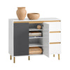 SoBuy FSB69-W Aparador Recibidor con 2 Puertas y 3 cajones 97 x 34 x 80 cm