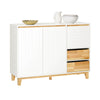 SoBuy FSB75-WN Aparador de Cocina Buffet para Entrada con 3 Puertas y 2 Cajones