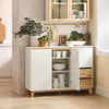 SoBuy FSB75-WN Aparador de Cocina Buffet para Entrada con 3 Puertas y 2 Cajones