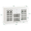 SoBuy FSB79-W Aparador Cocina Mueble Vitrina de Cristal con 2 Puertas y 2 Cajones Blanco