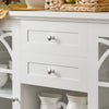 SoBuy FSB79-W Aparador Cocina Mueble Vitrina de Cristal con 2 Puertas y 2 Cajones Blanco
