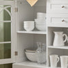 SoBuy FSB79-W Aparador Cocina Mueble Vitrina de Cristal con 2 Puertas y 2 Cajones Blanco