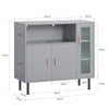 SoBuy FSB82-HG Aparador Cocina con 3 Puertas y 1 Compartimento Abierto Gris 80 x 35 x 75 cm