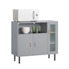 SoBuy FSB82-HG Aparador Cocina con 3 Puertas y 1 Compartimento Abierto Gris 80 x 35 x 75 cm