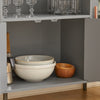 SoBuy FSB82-HG Aparador Cocina con 3 Puertas y 1 Compartimento Abierto Gris 80 x 35 x 75 cm