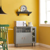SoBuy FSB82-HG Aparador Cocina con 3 Puertas y 1 Compartimento Abierto Gris 80 x 35 x 75 cm