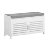 Preventa-SoBuy FSR102-W Banco Zapatero con 2 Puertas Blanco 90 x 33 x 50 cm