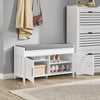 Preventa-SoBuy FSR102-W Banco Zapatero con 2 Puertas Blanco 90 x 33 x 50 cm
