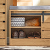 SoBuy FSR120-N Banco Zapatero con Puerta corrediza de Granero 80 x 35 x 48 cm