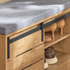 SoBuy FSR120-N Banco Zapatero con Puerta corrediza de Granero 80 x 35 x 48 cm