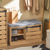 SoBuy FSR120-N Banco Zapatero con Puerta corrediza de Granero 80 x 35 x 48 cm