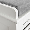 SoBuy FSR23-K-W Banco de almacenamiento con cojines y 2 cubos Blanco