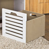 SoBuy FSR23-K-W Banco de almacenamiento con cojines y 2 cubos Blanco