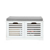 SoBuy FSR23-K-W Banco de almacenamiento con cojines y 2 cubos Blanco