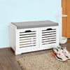 SoBuy FSR23-K-W+FRG282-WMueble recibidor Zapatero con Perchero Gris+Blanco