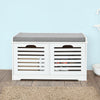 SoBuy FSR23-K-W Banco de almacenamiento con cojines y 2 cubos Blanco