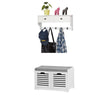 SoBuy FSR23-K-W+FRG178-W Set de 1 Banco Zapatero + 1 Perchero Blanco