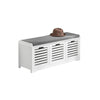SoBuy FSR23-W Banco Zapatero con acolchados cojines y 3 cubos Blanco