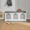 SoBuy FSR23-W+FRG282-WMueble recibidor Zapatero con Perchero Gris+Blanco