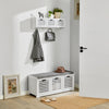 SoBuy FSR23-W+FHK19-WSet de 1 Banco Zapatero y 1 Estante de Pared Blanco/gris