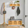 SoBuy FSR23-WN+FHK19-WNSet de 1 Banco Zapatero y 1 Estante de Pared