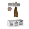 SoBuy FSR23-W+FRG282-WMueble recibidor Zapatero con Perchero Gris+Blanco