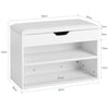 SoBuy FSR25-W+FRG178-W Set de 1 Banco Zapatero y 1 Perchero Blanco