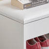 SoBuy FSR25-W+FRG178-W Set de 1 Banco Zapatero y 1 Perchero Blanco