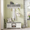 SoBuy FSR35-W+FRG282-W Mueble recibidor Zapatero con Perchero Gris+Blanco