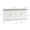 SoBuy FSR64-W Zapatero Banco con 2 solapas Recibidores de Entrada 104x24x52cm Blanco