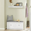 SoBuy FSR64-W Zapatero Banco con 2 solapas Recibidores de Entrada 104x24x52cm Blanco