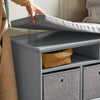 SoBuy FSR67-DG Zapatero Banco con 3 Cajones y 2 Estantes 95 x 35 x 49 cm Gris