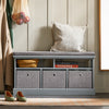 SoBuy FSR67-DG Zapatero Banco con 3 Cajones y 2 Estantes 95 x 35 x 49 cm Gris