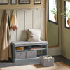 SoBuy FSR67-DG Zapatero Banco con 3 Cajones y 2 Estantes 95 x 35 x 49 cm Gris