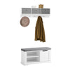SoBuy FSR84-W+FRG282-W Mueble recibidor Zapatero con Perchero Gris+Blanco