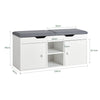 SoBuy FSR96-W+FRG282-W Mueble recibidor Zapatero con Perchero Gris+Blanco