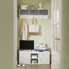 SoBuy FSR96-W+FRG282-W Mueble recibidor Zapatero con Perchero Gris+Blanco
