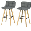SoBuy FST50-HGX2 Lote de 2 Taburetes con Respaldo Gris