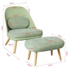 SoBuy FST63-GRSillón con Taburete Reposapiés Verde