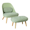 SoBuy FST63-GRSillón con Taburete Reposapiés Verde